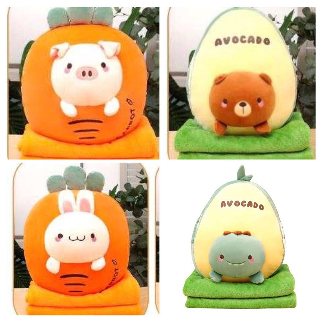 Bộ Chăn Gối Văn Phòng Đa Năng Hình Thú Dễ Thương FHC123