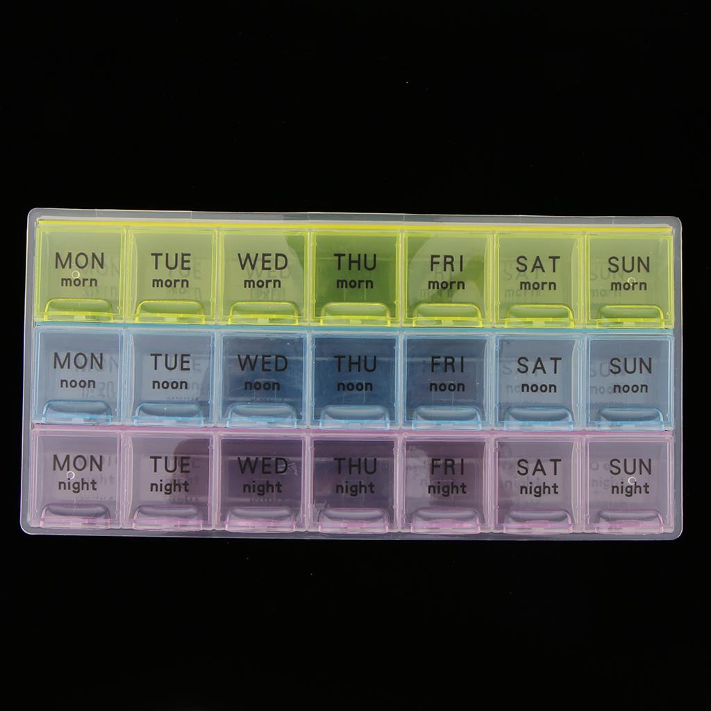 7-Day 21 Slots Medicine Pill Vitamin Box Case Storage Dispenser Organizer