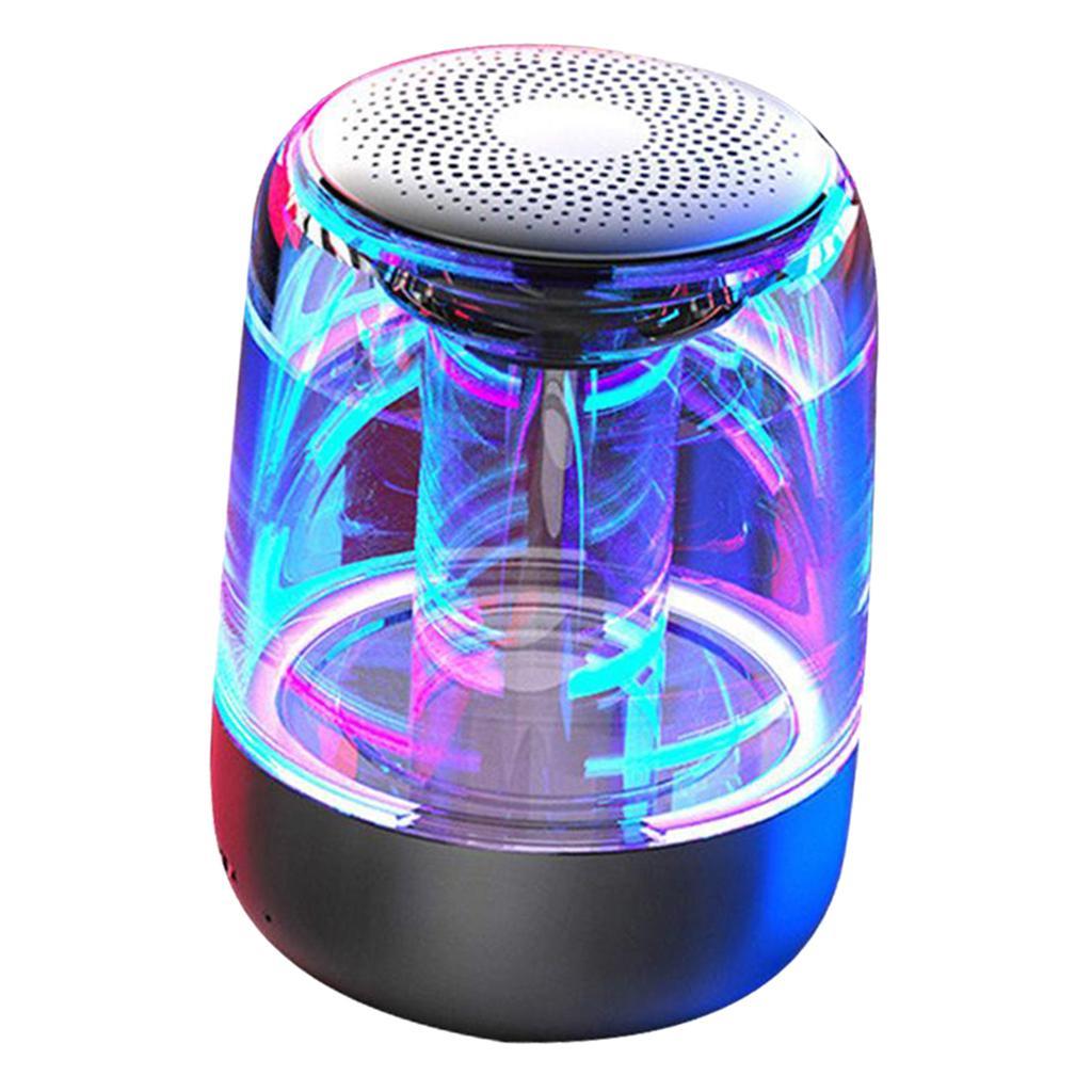 Colorful Light Wireless Speakers Waterproof with Mic Handsfree Bass Black