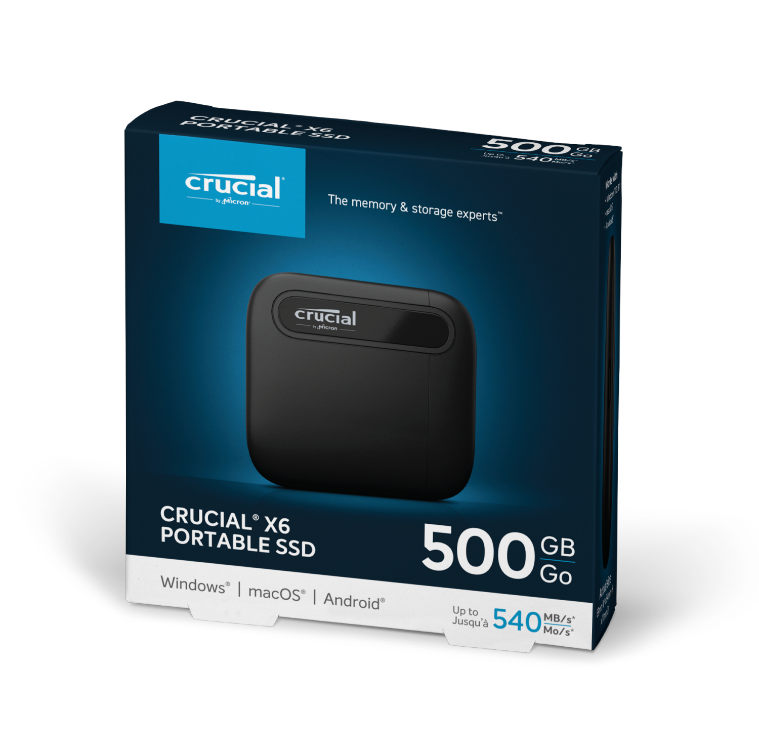 Ổ cứng di động 500GB External SSD Crucial X6 USB 3.2 Gen 2 Type-C CT500X6SSD9 - HÀNG CHÍNH HÃNG