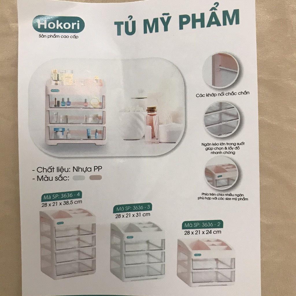 Tủ Đựng Mỹ Phẩm 4 Tầng HOKORI Cao Cấp Nhựa Việt Nhật, Kệ Đựng Mỹ Phẩm, Đồ Trang Điểm