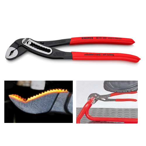 Kìm Nước Mỏ Quạ Alligator Knipex 88 01 250 Chiều dài 250mm Lưỡi kẹp tôi 61 HRC & Mở ốc đến Ø 50mm - Sản Xuất Tại Đức