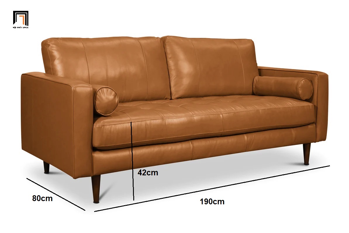 Ghế sofa băng (văng) Linco BT13 simili giả da màu da bò