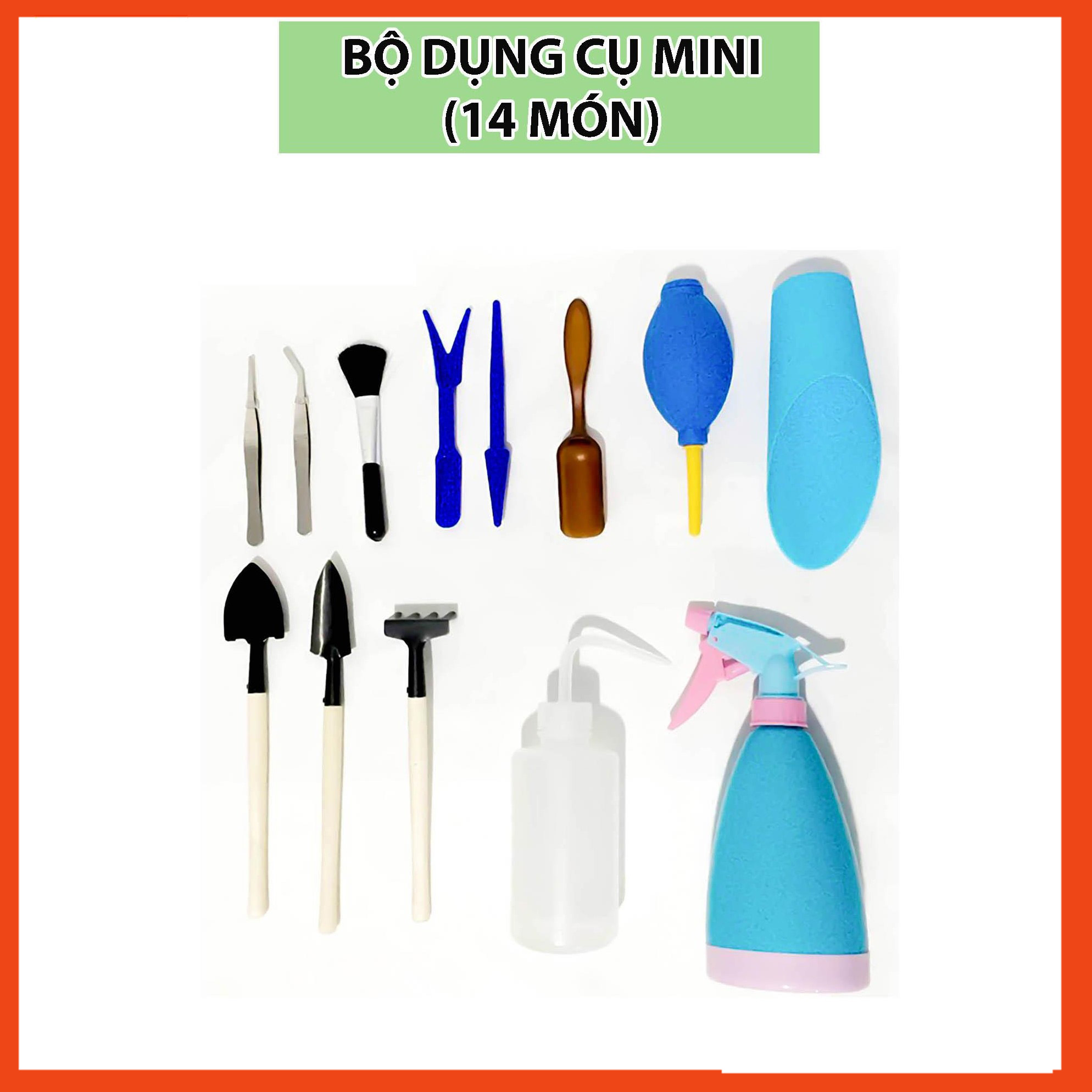 Combo 14 Món Bộ Dụng Cụ Trồng Sen Đá - Bộ Dụng Cụ Làm Vườn Mini TH Garden - Đáp Ứng Đầy Đủ Nhu Cầu Làm Vườn Gia Đình Nhỏ