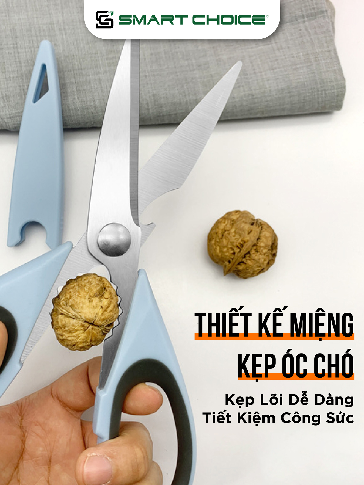 Kéo Nhà Bếp Đa Năng SMARTCHOICE Kéo Xanh Kèm Vỏ Bảo Vệ Cao Cấp Không Gỉ SCG-PK053-X