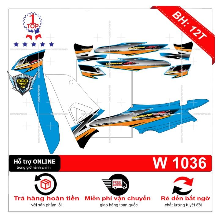 Tem rời dán xe wave a 2016 dán xe xanh - Bi Decal