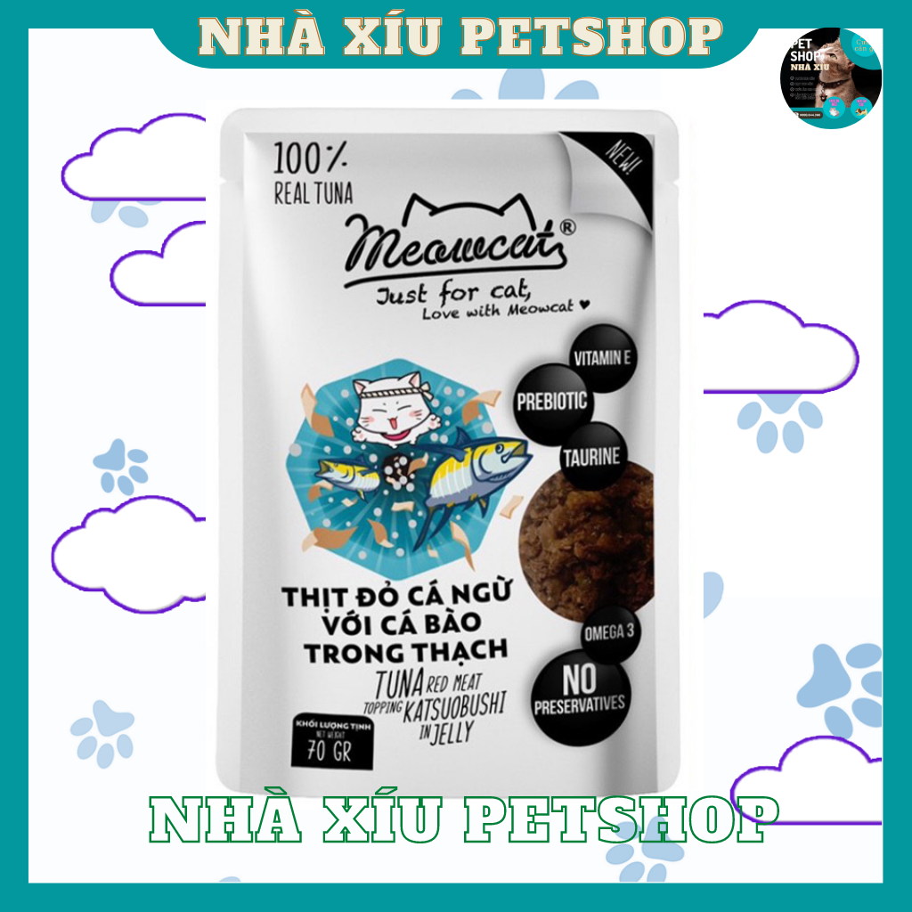 Pate Cho Mèo Meowcat Gói 70gr - Pate Bổ Sung Dinh Dưỡng Cho Mèo - Nhà Xíu PetShop