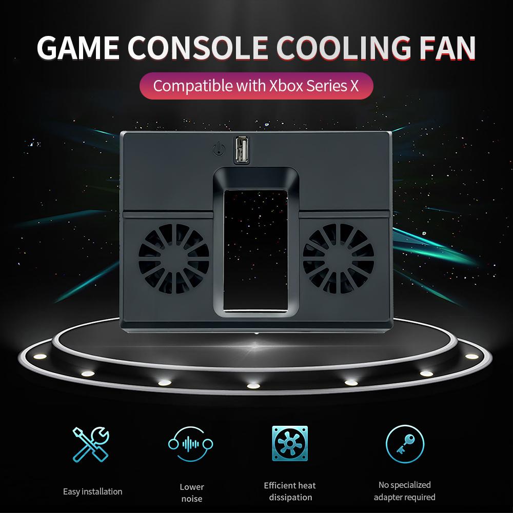 Game Console Cooling Fan with 2 High-speed Cooling Fans Touch Switch USB Interface Low Noise for Xbox Series X