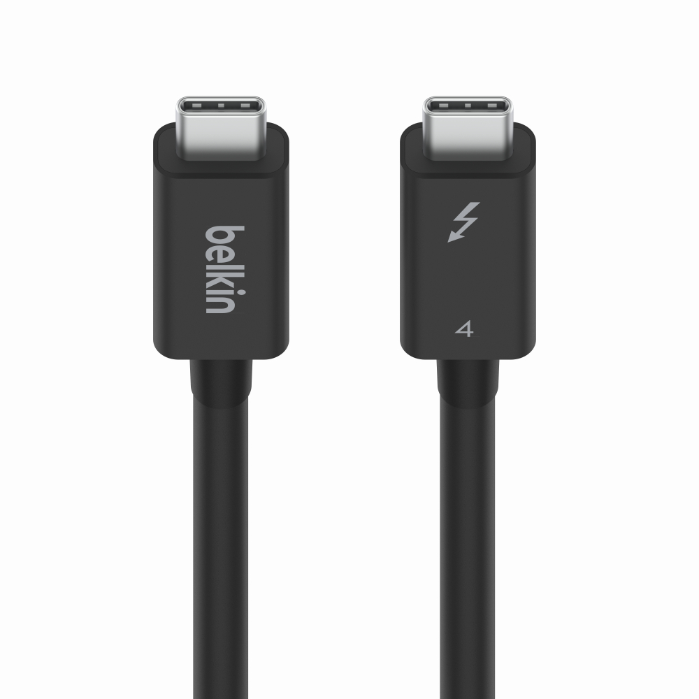 Cáp Thunderbolt 4, 40Gbp/s, hỗ trợ sạc nhanh USB-C 100W/5A, 8K, màu đen Belkin - Hàng chính hãng - Bảo hành 2 năm