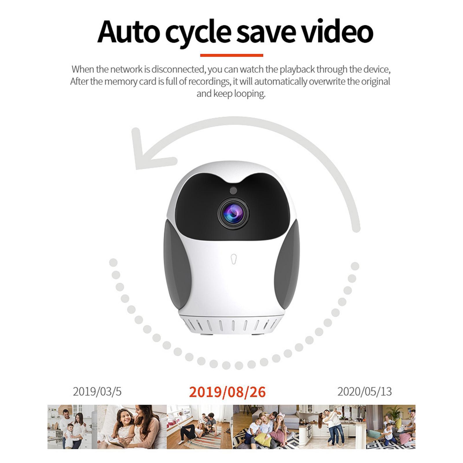 Smart Camera Security Cam 1080P WiFi for Nanny with Card Slot