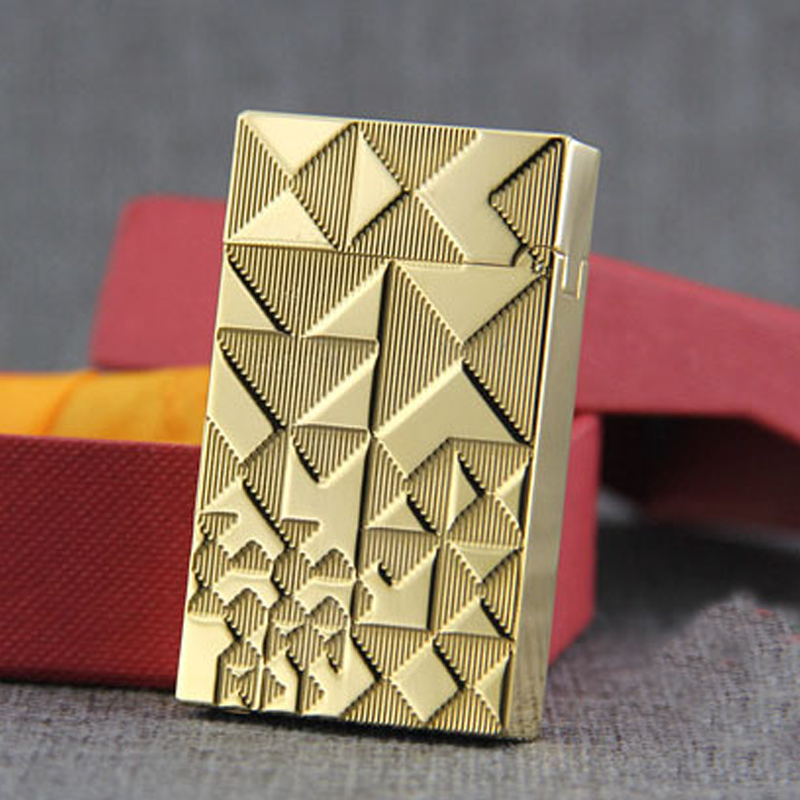 Vỏ Hột Quẹt Bật Lửa Gas Đá Upon D57V Thiết Kế Họa Tiết Hình Khối Độc Đáo - Dùng Gas Đá Cao Cấp