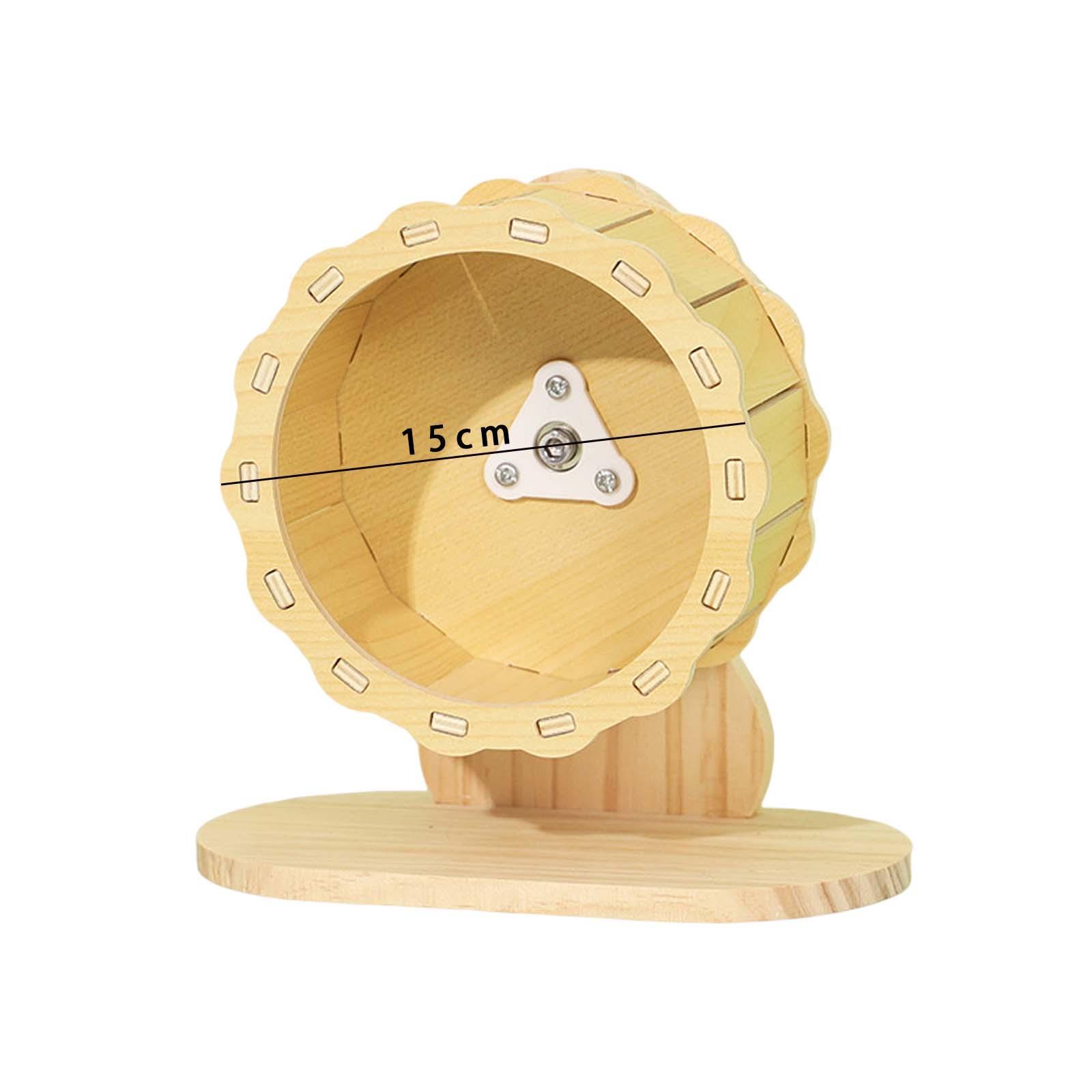 Hamster Wooden Running Wheel Adjustable Guinea Pig Kitten Exercise Wheel Toy