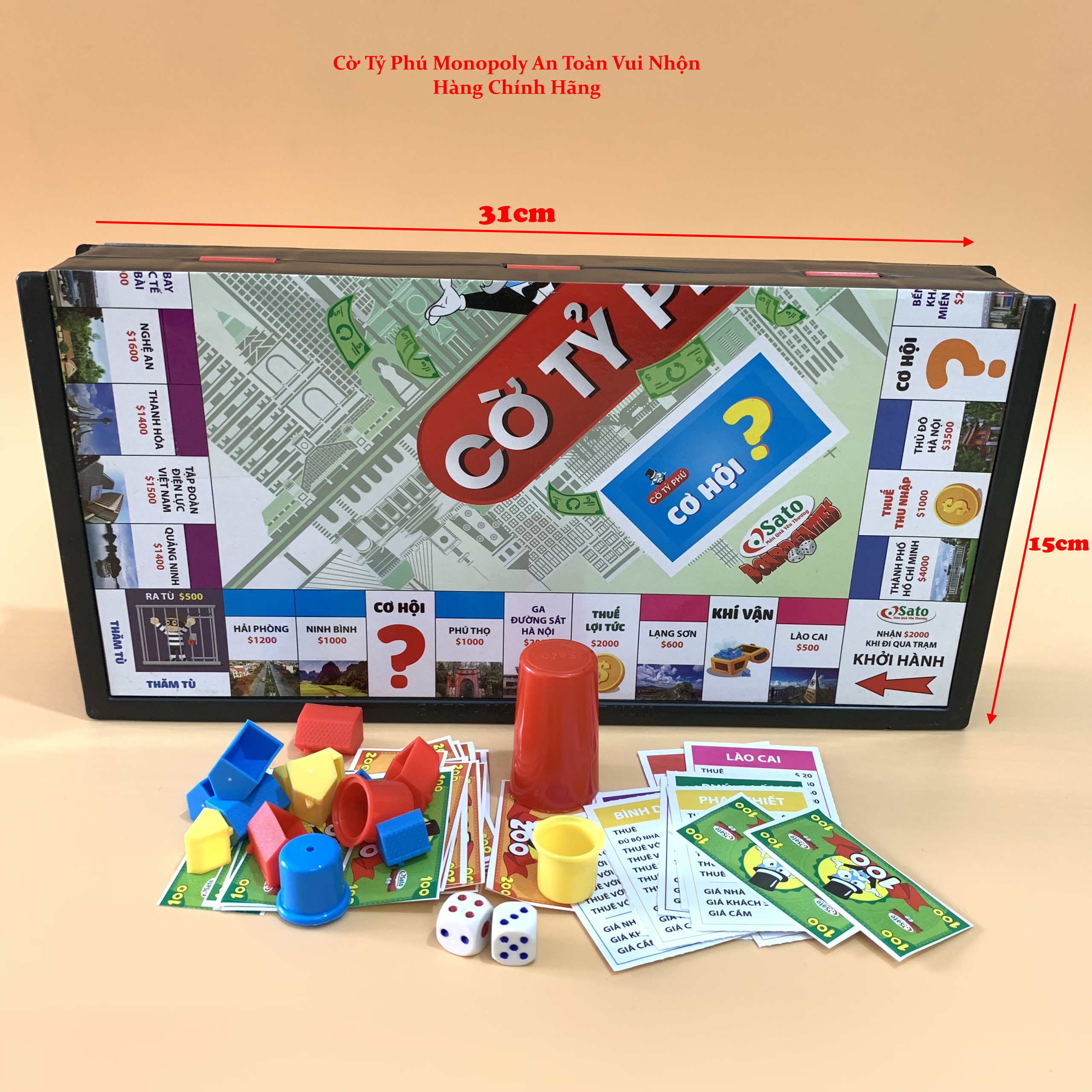 Cờ Tỉ Phú Monopoly – Cờ Tỷ Phú Vui Nhộn Cao Cấp, An Toàn Cỡ Cực Đại 42x42 – Hàng Chính Hãng