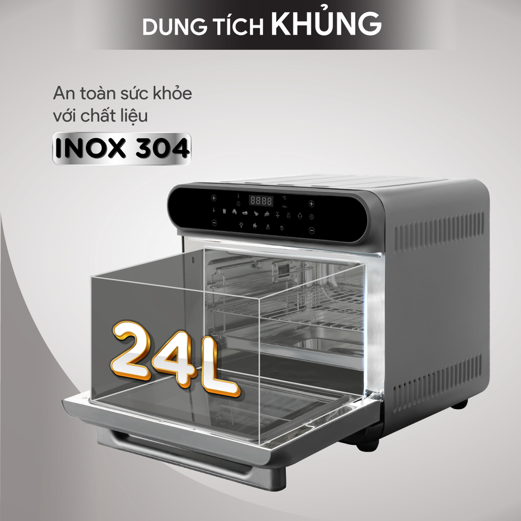 Nồi Chiên Không Dầu Kết Hợp Chức Năng Hấp BlueStone  AFB-5895 (24 Lít) - Hàng chính hãng