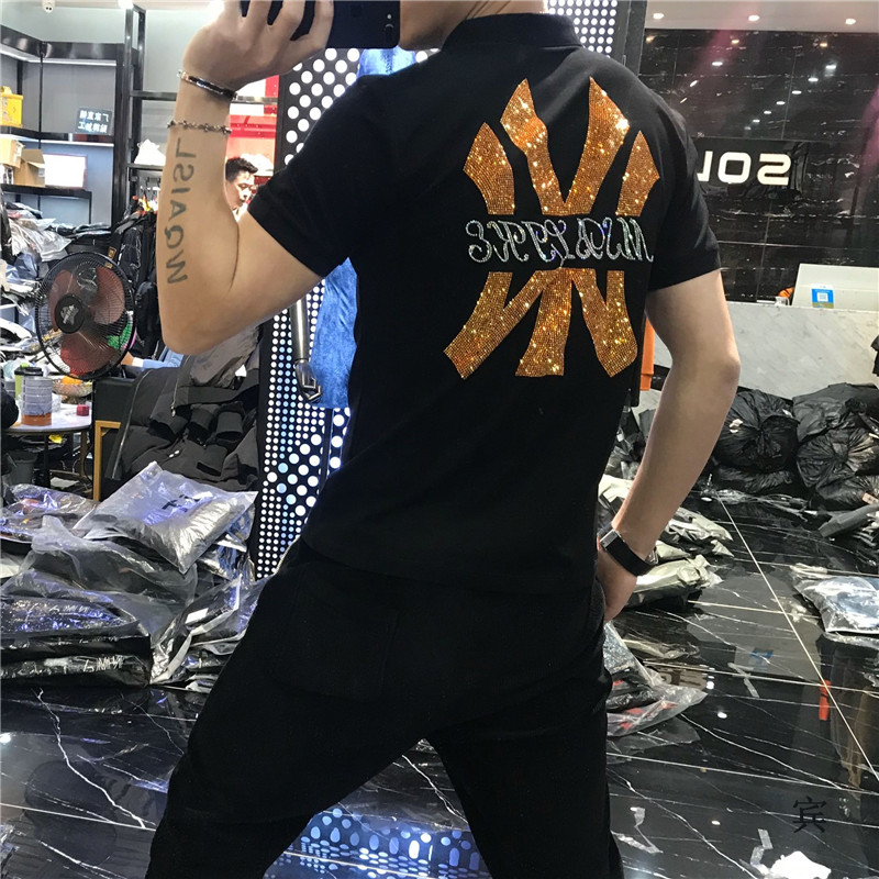 Áo phông, áo thun Nam Polo cổ bẻ đính hạt sang trọng dáng ôm body chất liệu vải thun Cotton cao cấp co giãn nhẹ dễ phối đồ hợp với xu hướng thời trang - Mẫu HOT
