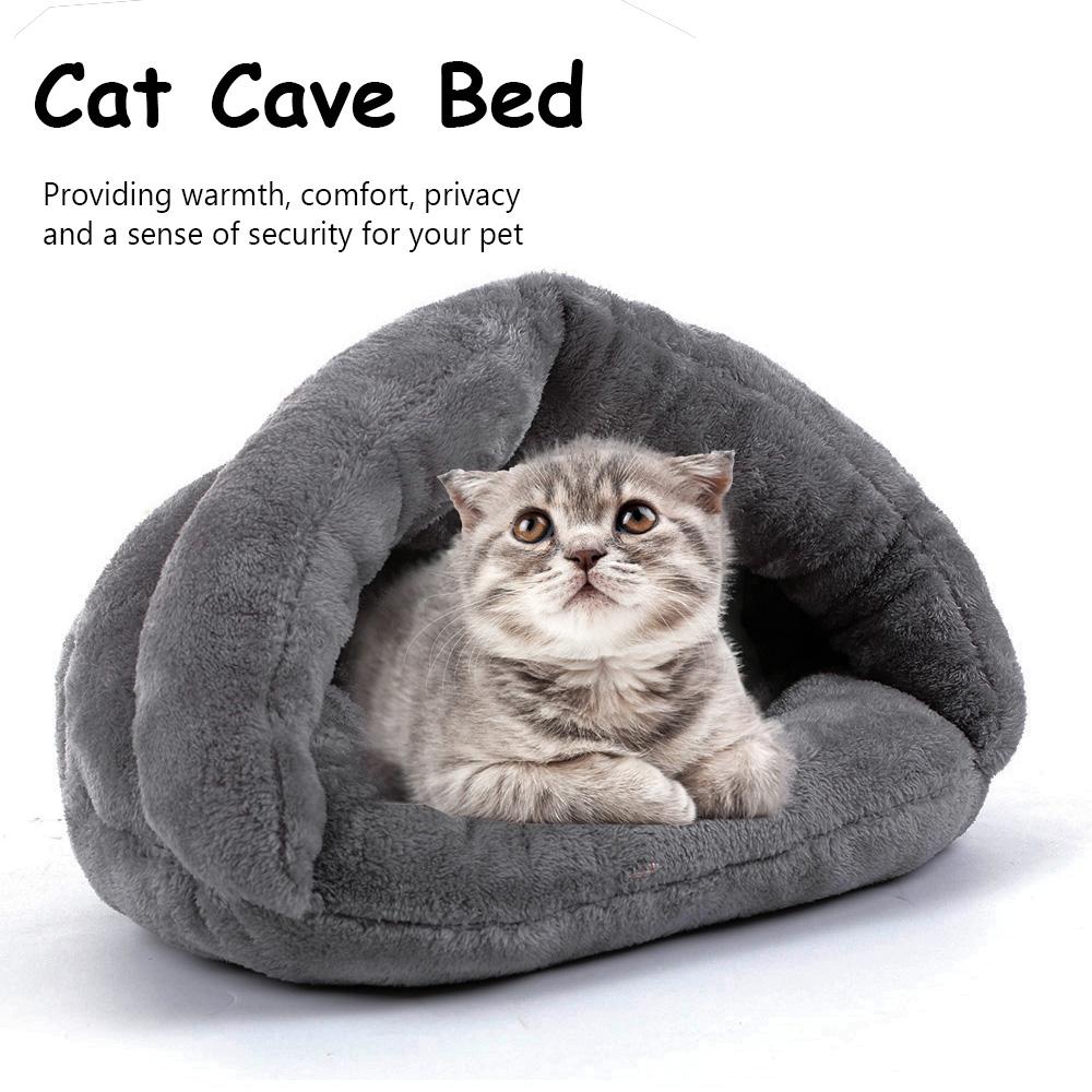 Giường ngủ cho mèo được làm từ bông PP và nhung mềm,ấm áp thoải mái