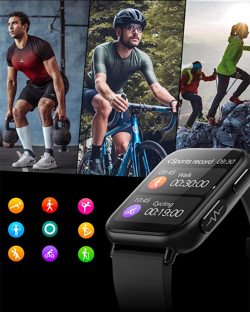 2023 MỚI GLOED GLUCOSE MONITER Sức khỏe Đồng hồ thông minh Đàn ông ECG PPG Đo huyết áp
