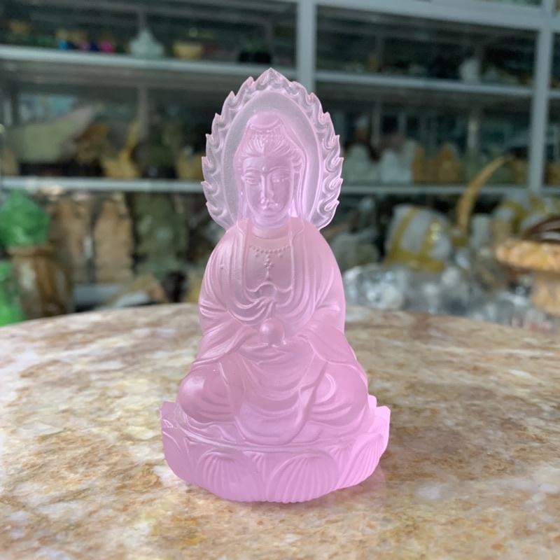 Phật Quan Âm Ngọc Lưu Ly 2 Bên - cao 10cm
