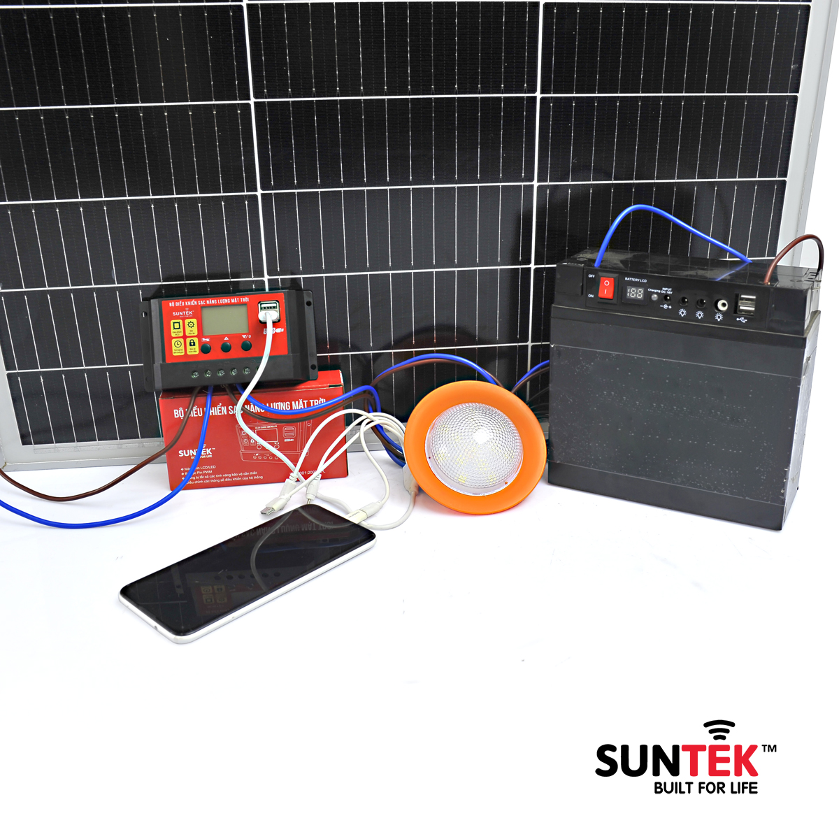Bộ Sạc Acquy, Pin Bằng Năng Lượng Mặt Trời SUNTEK SA100W/30A - Hàng Chính Hãng - Bảo hành 12 năm Tấm Pin