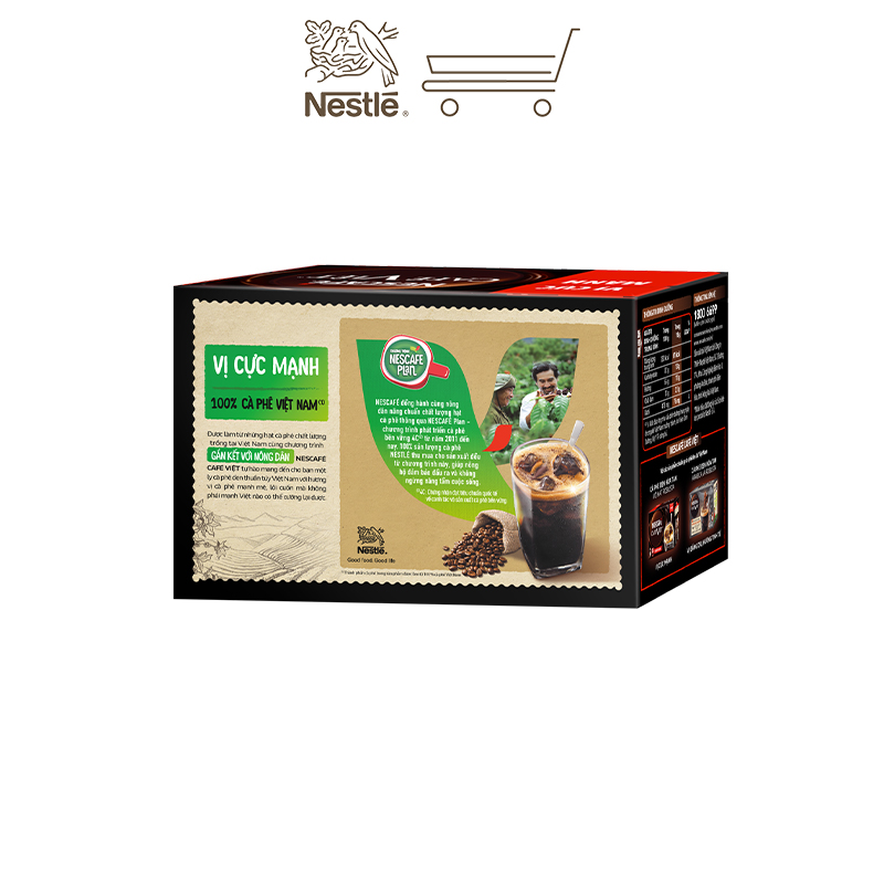 Combo 3 hộp cà phê hòa tan Nescafé café Việt đen đá (Hộp 15 gói x 16g)