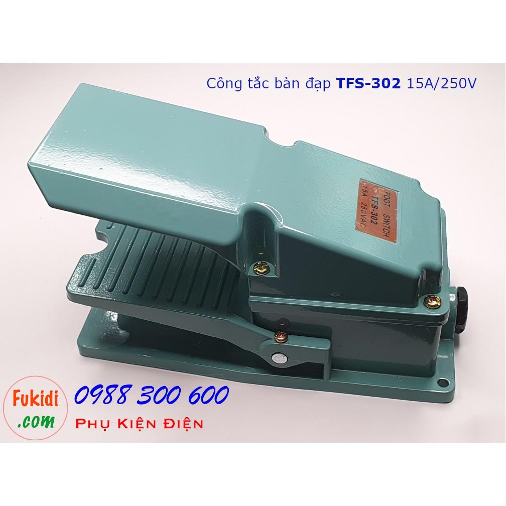 Công tắc bàn đạp, cóc đạp điện TFS-302 15A/250V, ba chân ra, hai tiếp điểm NO và NC