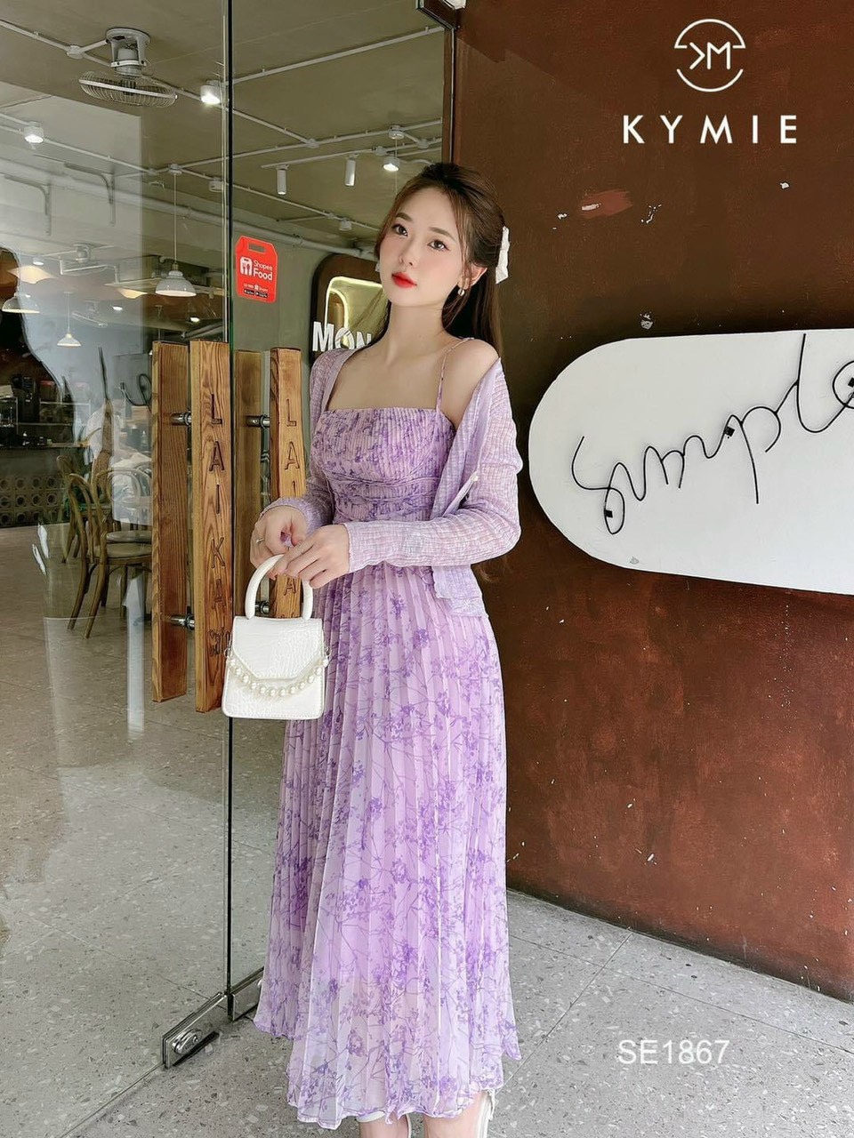 ĐẦM VOAN DẬP LY XẾP LY NGỰC KÈM ÁO KHOÁC MÀU Y HÌNH
