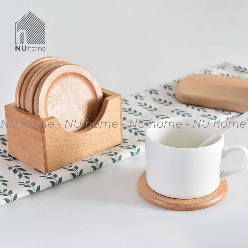 nuhome.vn | Đế lót ly bằng gỗ cao cấp đẹp mắt, được thiết kế sáng tạo mang phong cách nhật bản, bộ 6 đế lót gỗ tự nhiên