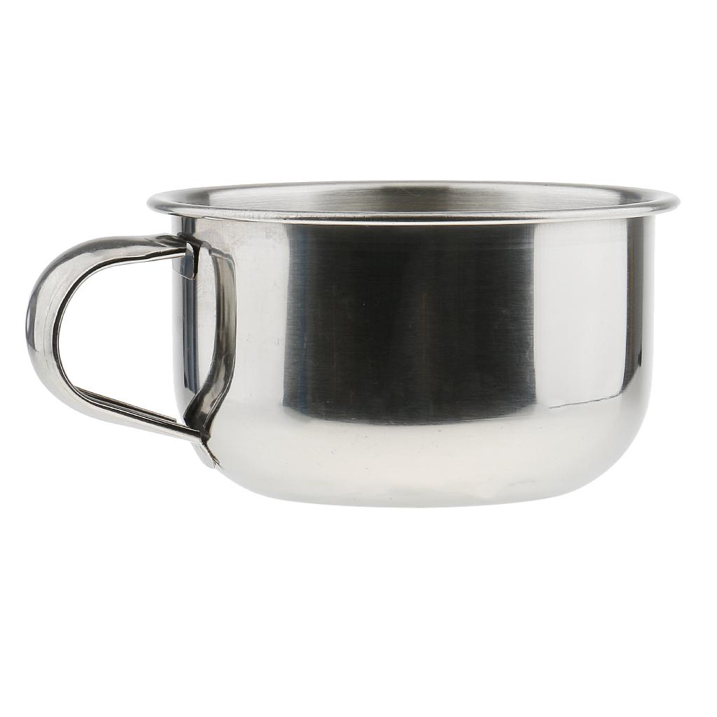 Set of 3pcs Professional Stainless Steel Men Shaving Mug Bowl Cup Tool