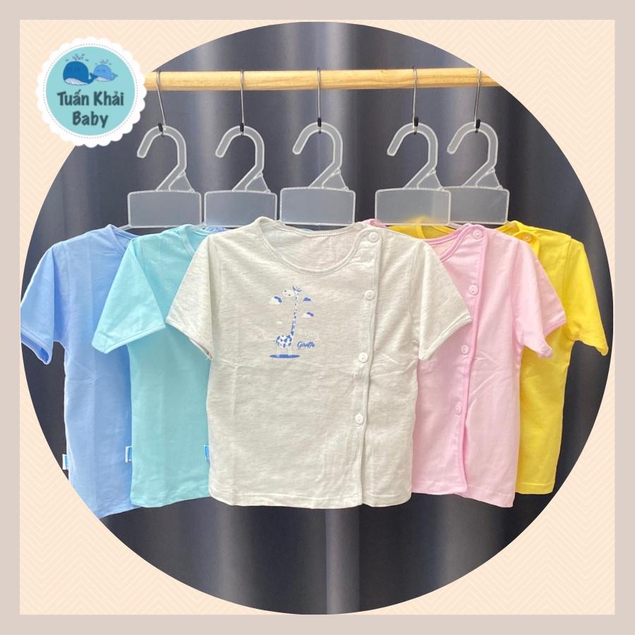 COMBO GIÁ SỈ - Combo 10 áo sơ sinh cotton màu tay ngắn cài nút lệch Thái Hà Thịnh