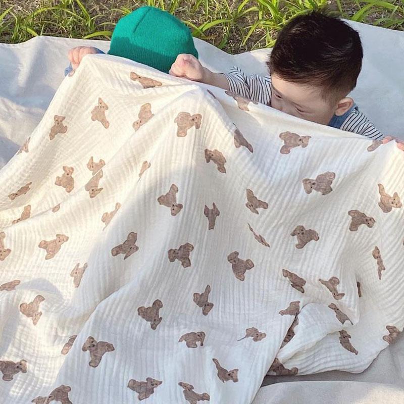 Chăn Cho Bé In Hình Gấu Cho Bé Gấu Đầm Dễ Thương Cho Bé Thứ