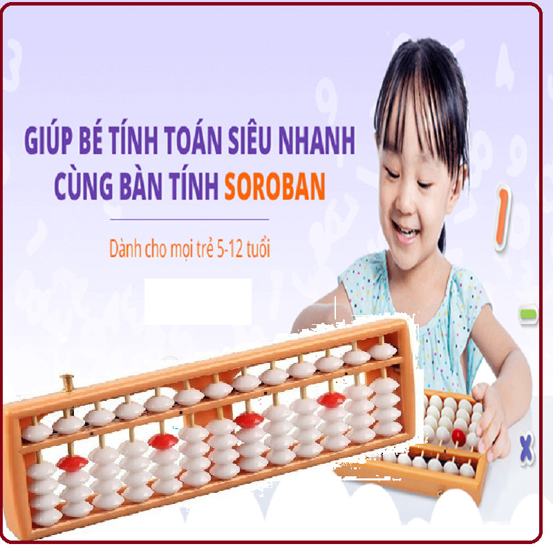 Bàn tính gẩy soroban cho bé học toán, làm toán nhanh