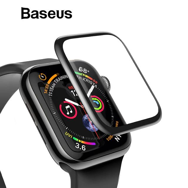 Miếng dán kính cường lực Full 3D BASEUS cho Apple Watch 42mm - Hàng Chính Hãng