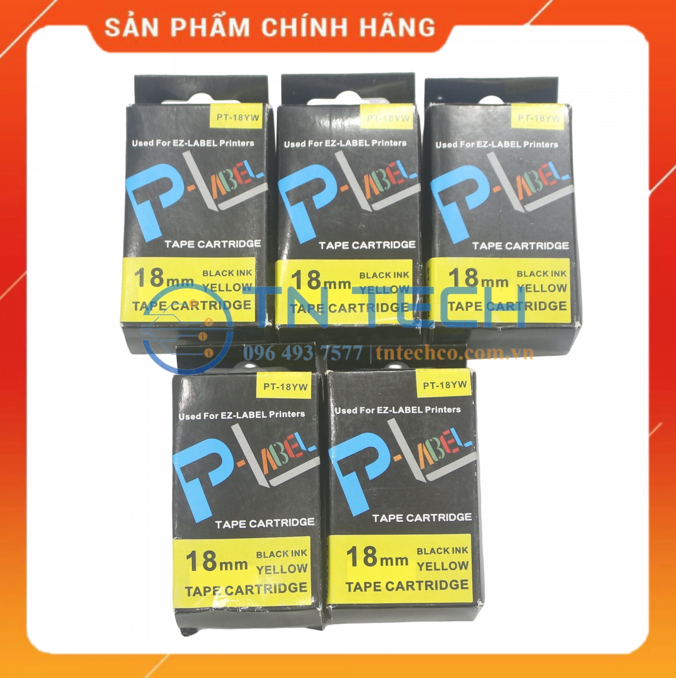 Nhãn in CASIO PT-18YW - Chữ đen nền vàng 18MM x 8M - Dùng cho máy in nhãn CASIO [Hàng nhập khẩu]