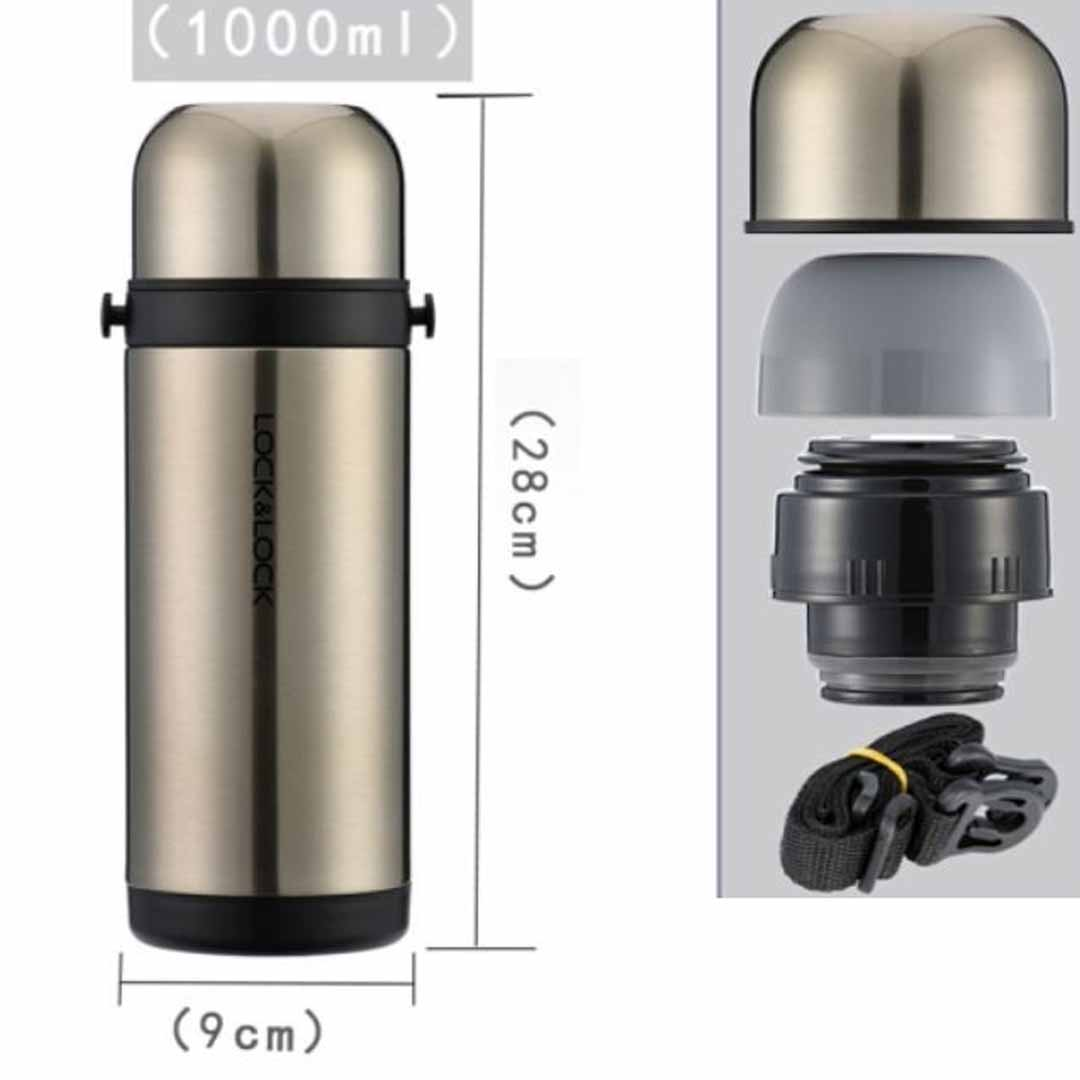Bình giữ nhiệt LocknLock Easy Take Vacuum Bottle 1L LHC1439, Hàng chính hãng, nắp dùng làm cốc tiện lợi - JoyMall