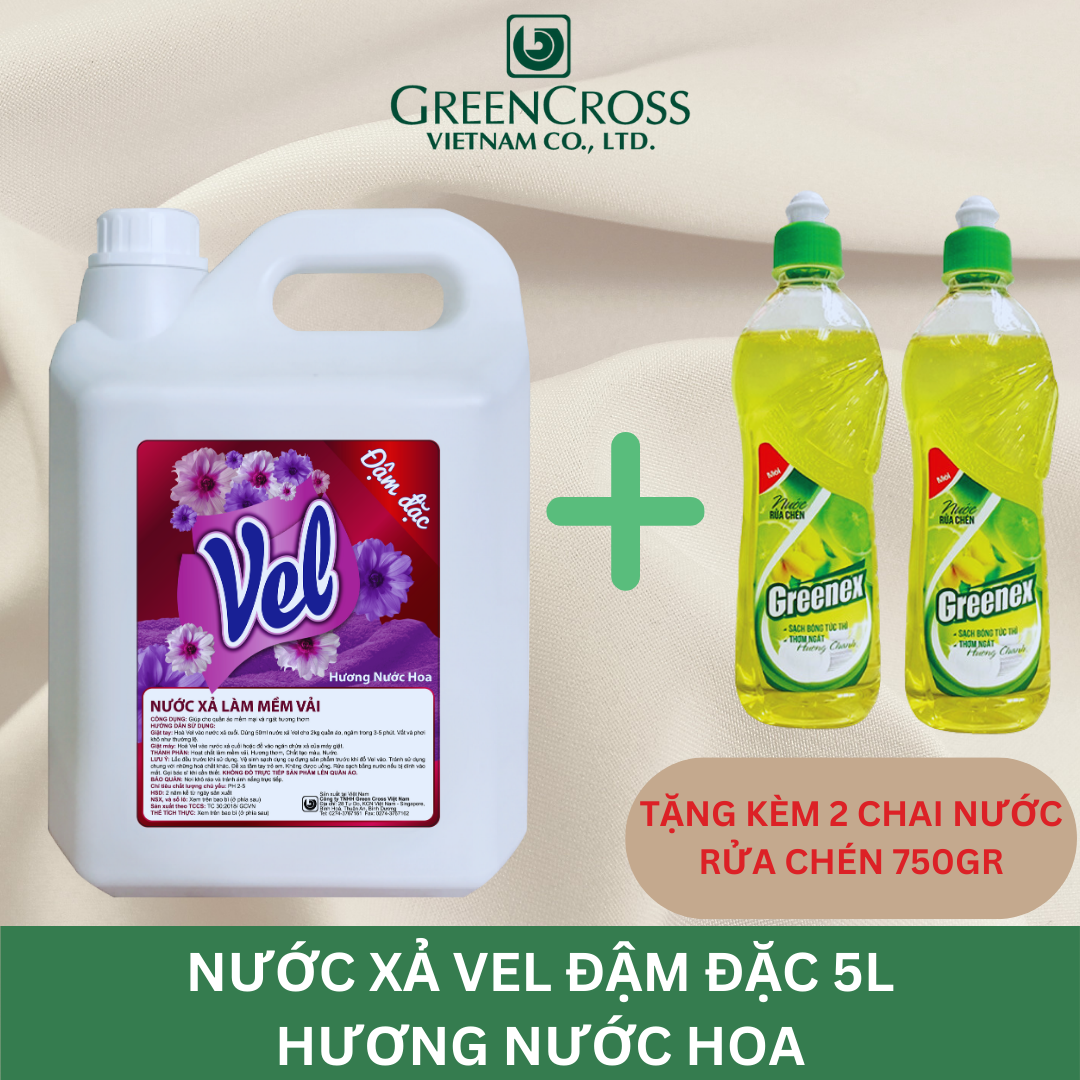 Nước xả vải Mềm vải Khử mùi, Lưu hương lâu sau sấy VEL ĐẬM ĐẶC - Can 5 Lít Tiết Kiệm