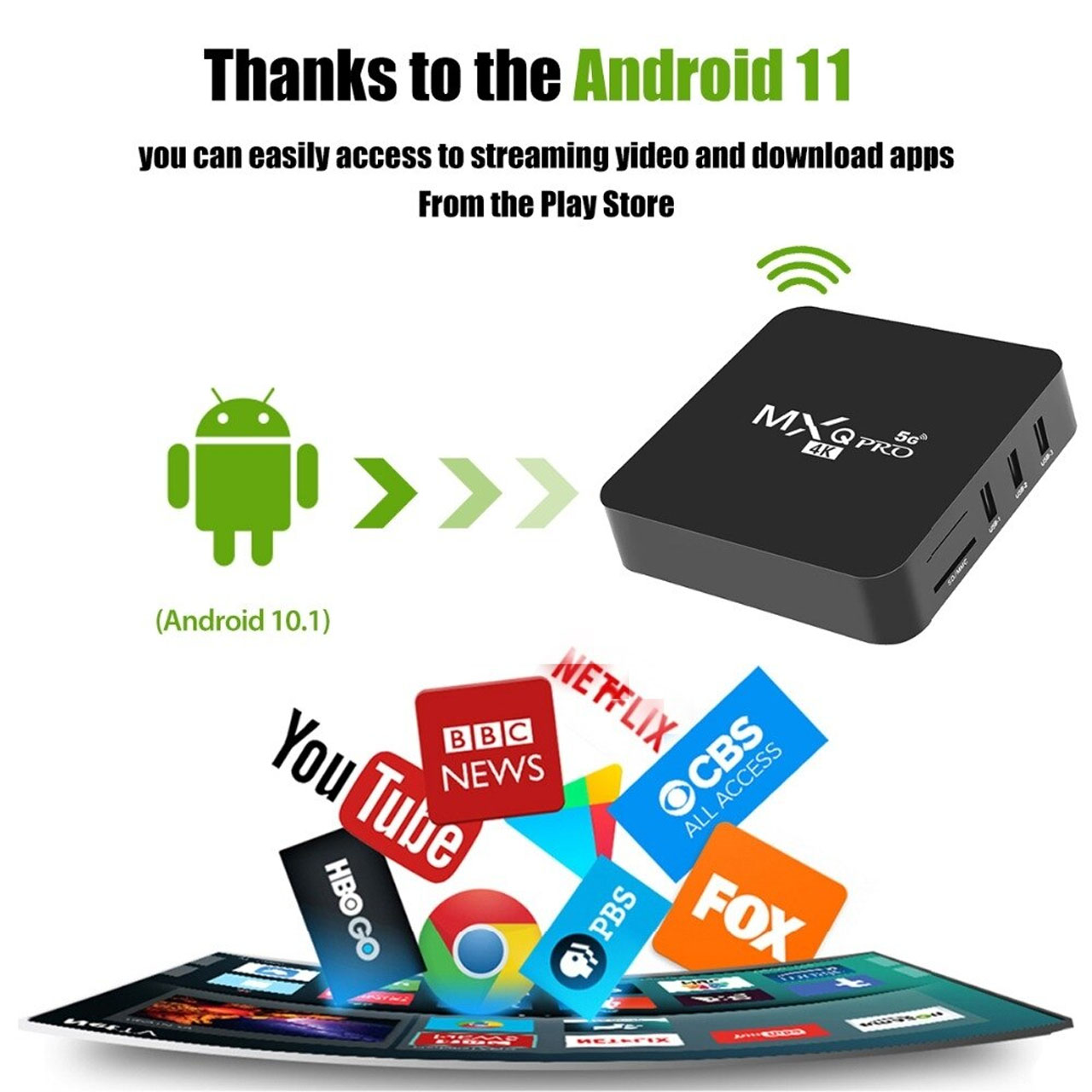 Android tivibox MXQ Pro 2.4G 5G android 11.1 RK3228A quadcore wifi 5G 1GB/2GB 8GB/16GB kết nối bluetooth 4K HD hỗ trợ youtube - hàng chính hãng