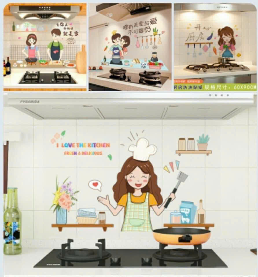 Giấy Dán Tường Cách Nhiệt, Chống Dầu Mỡ Dành Cho Bếp, Decal 3D Họa Tiết - Hàng Chính Hãng MINIIN