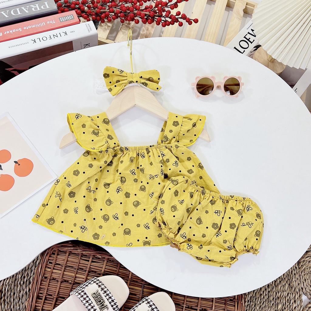 Bộ cọc tay bé gái, Set áo cánh tiên bé gái 5-15kg