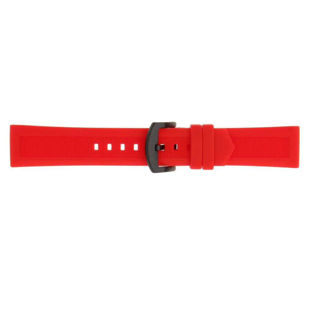 Red Silicone Rubber Wristband Watch Strap Band Replace Accessories 19mm