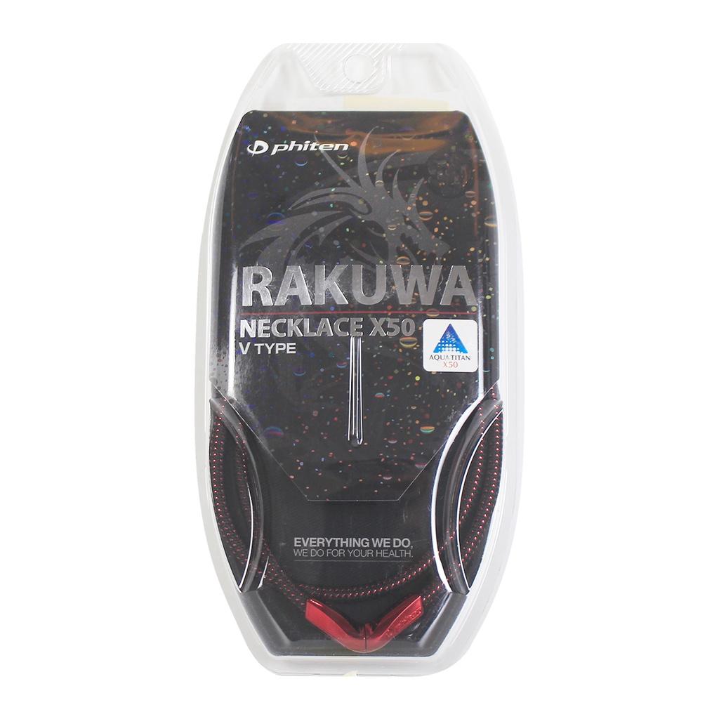 Vòng cổ Phiten rakuwa x50 v type TG681053/TG681153/TG681253/TG681353 - Đỏ