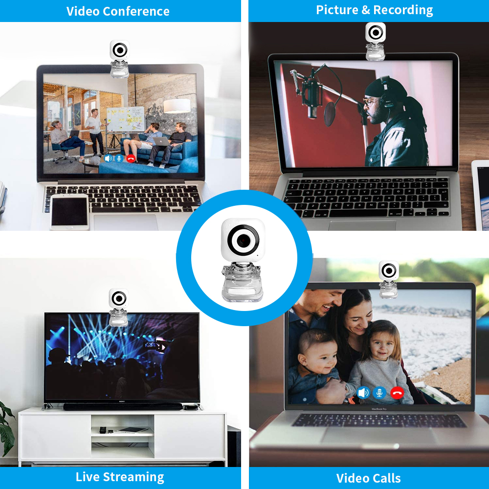 Webcam HD 480p 0,3mp 30 Khung Hình/Giây Với Micrô Tích Hợp Máy Tính Xách Tay Máy Tính Để Bàn