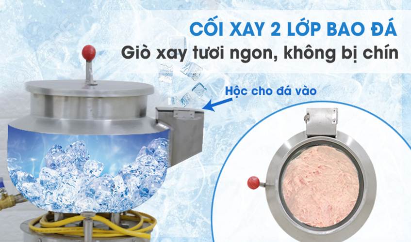 Máy Xay Thịt Làm Giò Chả Ruốc, Xay Cua, Xay Cá Công Nghiệp NEWSUN 5 Kg/ Mẻ