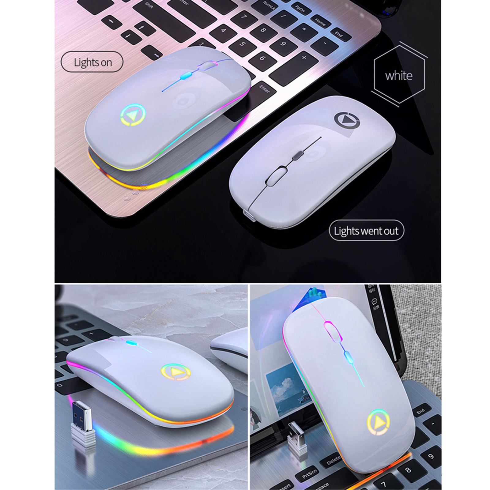 Slim Portable 2.4GHz Wireless Mice Mouse Rechargeable With
