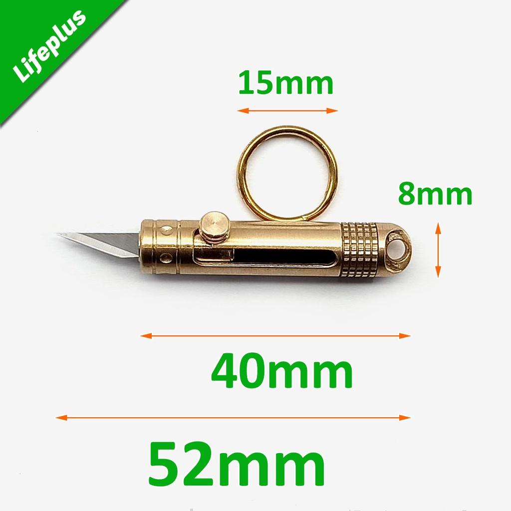 Dao khắc gỗ trổ giấy vỏ đồng thau mini 40mm treo móc khóa