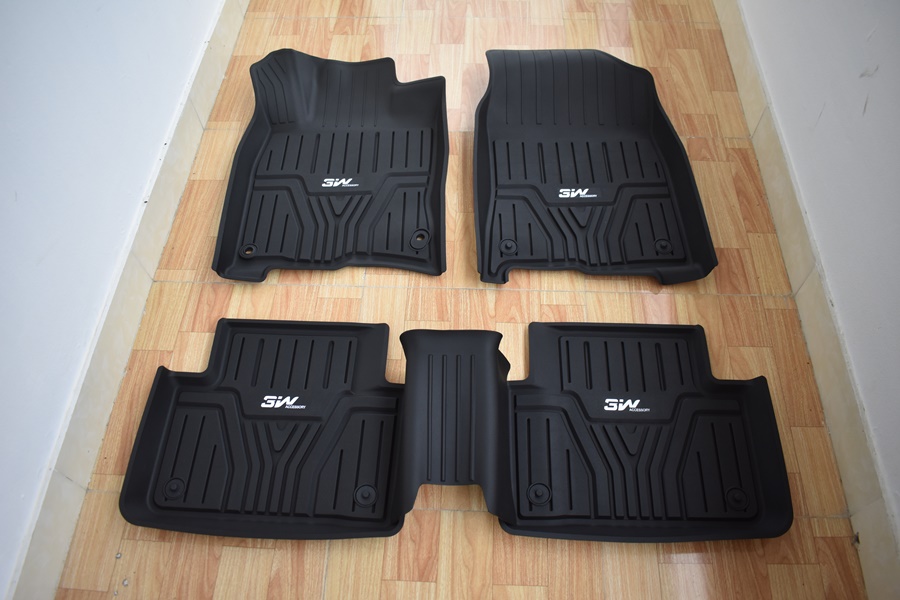 Thảm lót sàn xe ô tô HONDA CRV 2023+  Nhãn hiệu Macsim 3W chất liệu nhựa TPE đúc khuôn cao cấp - màu đen
