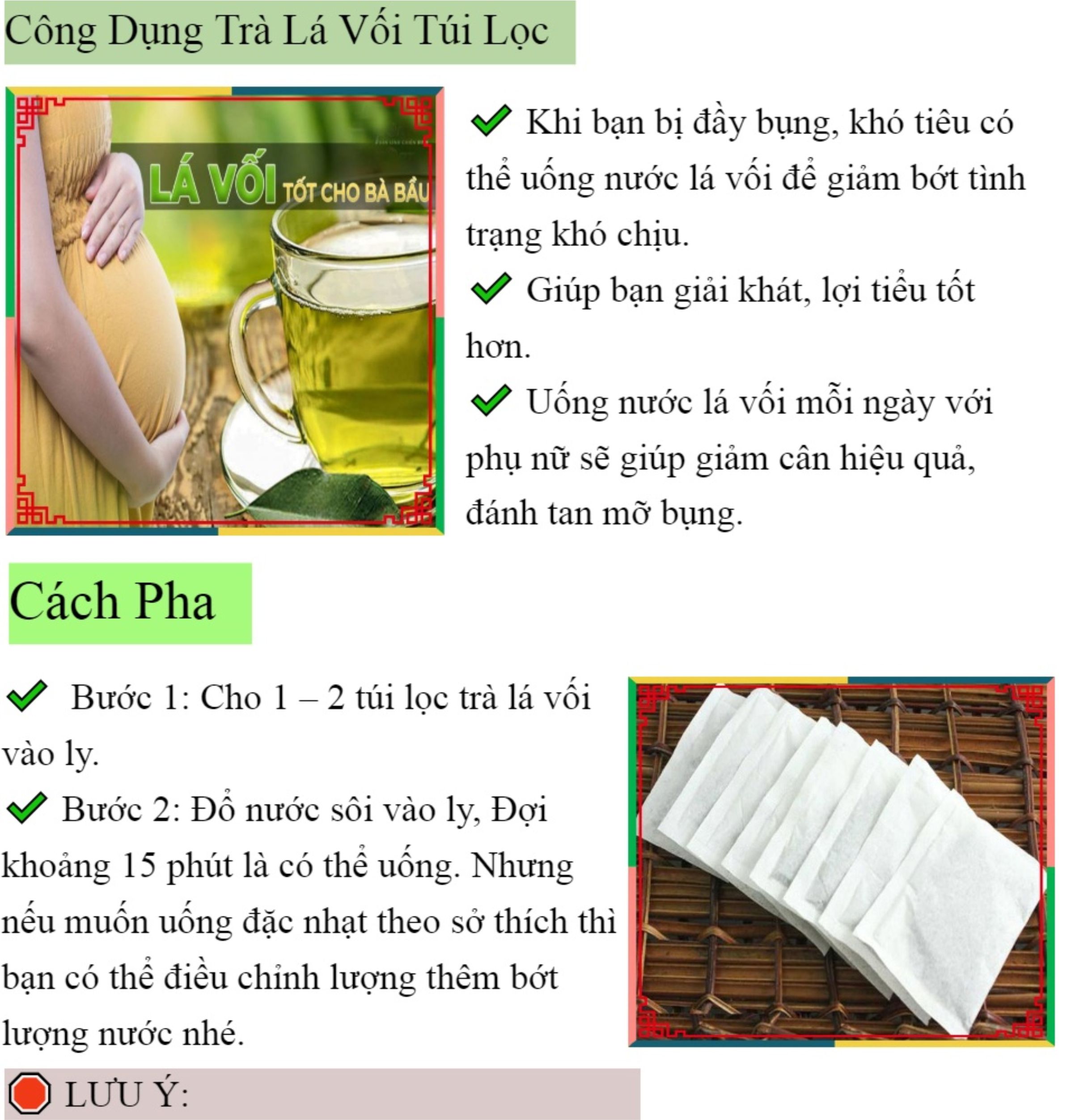 Trà lá vối túi lọc tốt cho người bị gout, giảm đau bụng FTAKY 20 túi