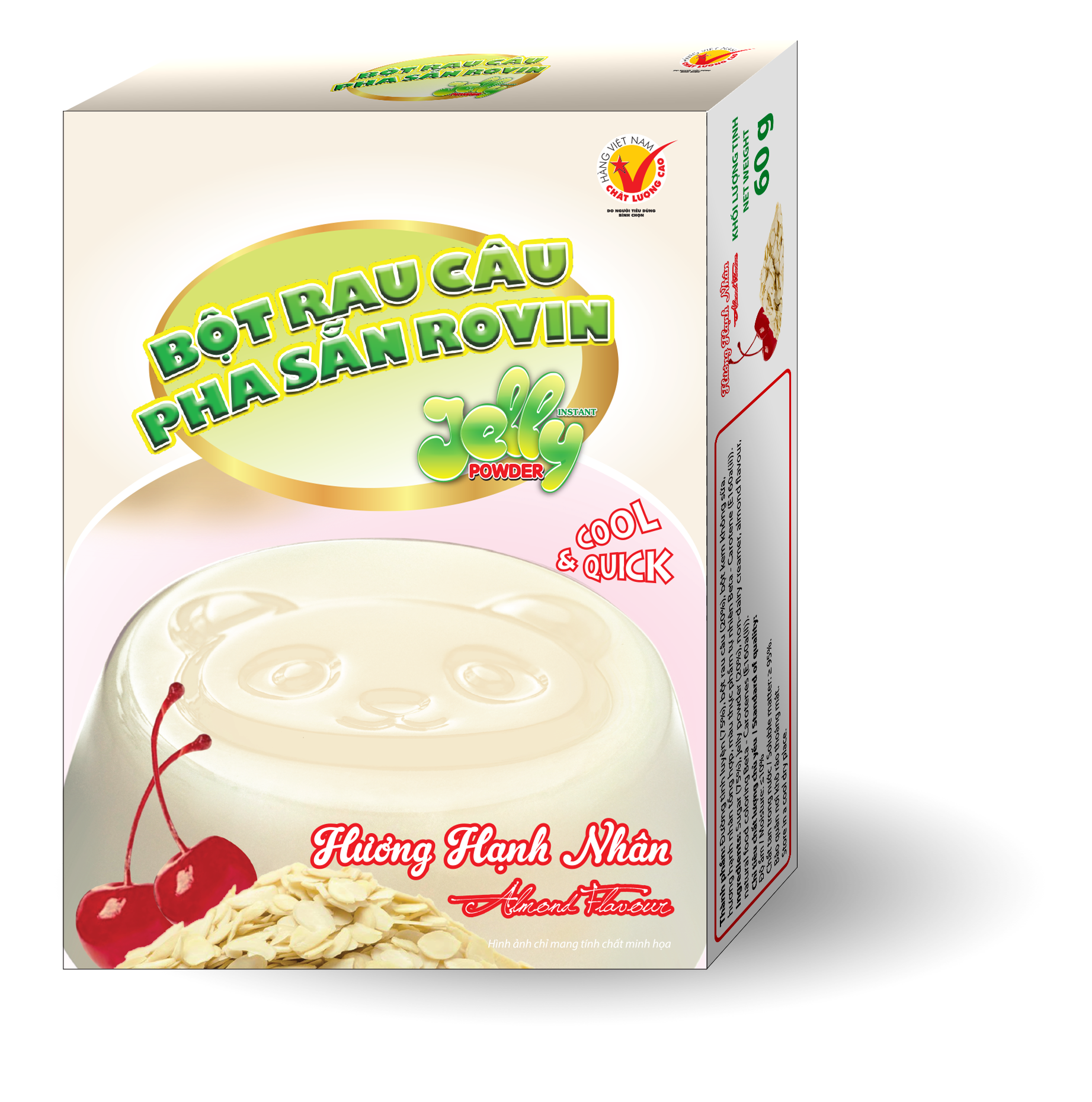 Bột Rau Câu Pha Sẵn Hương Hạnh Nhân Rovin (Hộp 60g)