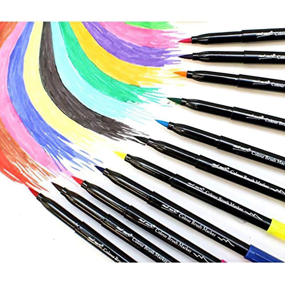 Bộ Bút Cọ Coloring Brush 12 Màu Mont Marte - Colouring Brush Markers Signature 12pc - MPN0104