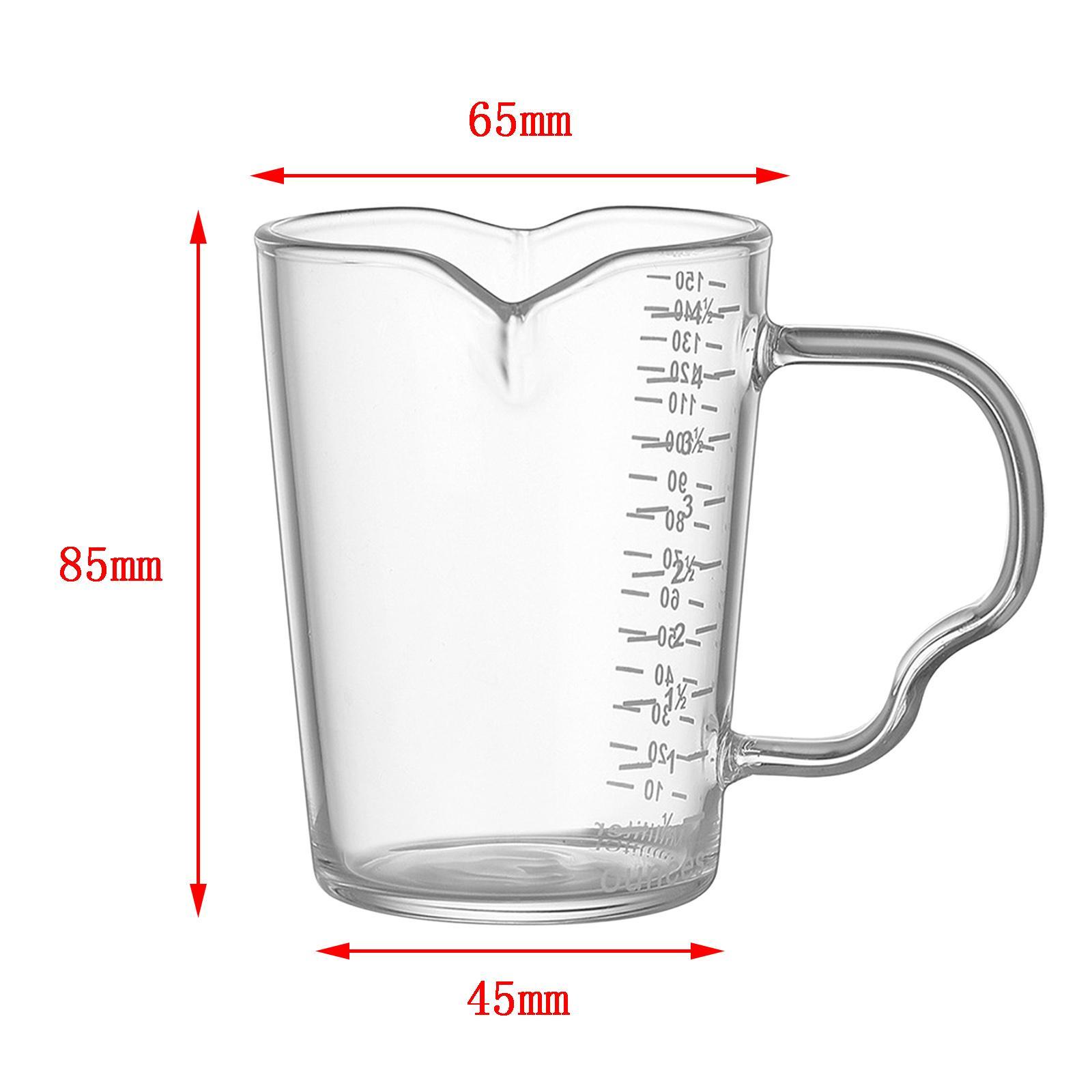 3pcs Espresso Glass Measuring Milk Cup Tea Cafe Drink Shaker Coffee Ounce Mug