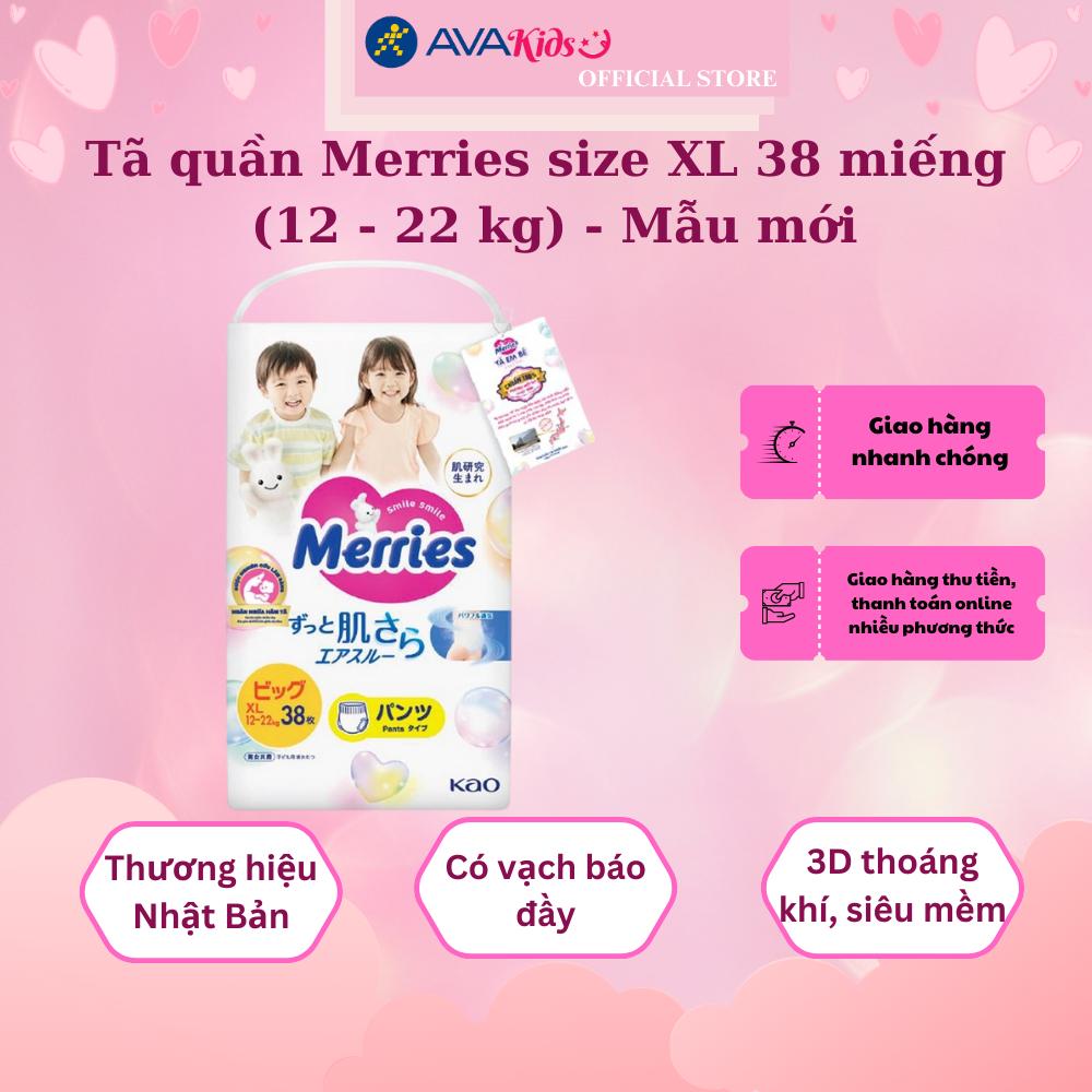 Tã quần Merries size XL 38 miếng (12 - 22 kg) - Mẫu mới